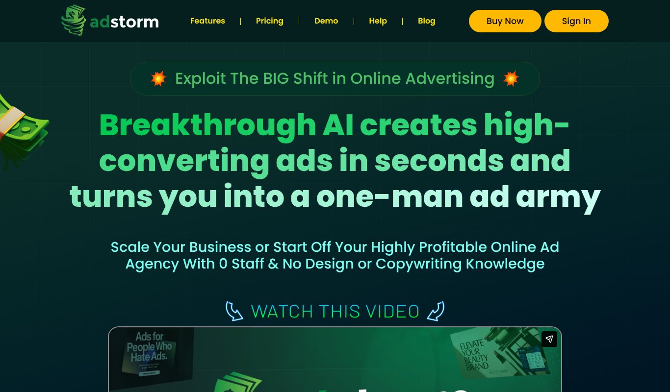 Adstorm homepage