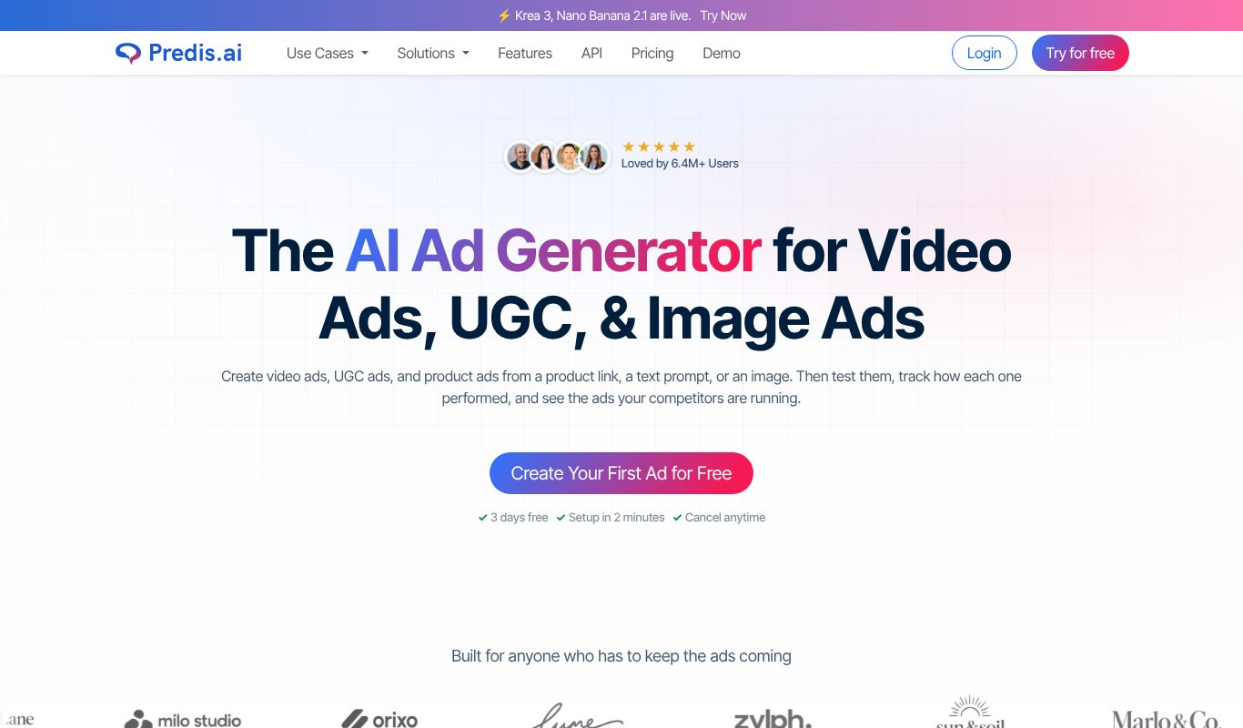 Predis.ai homepage