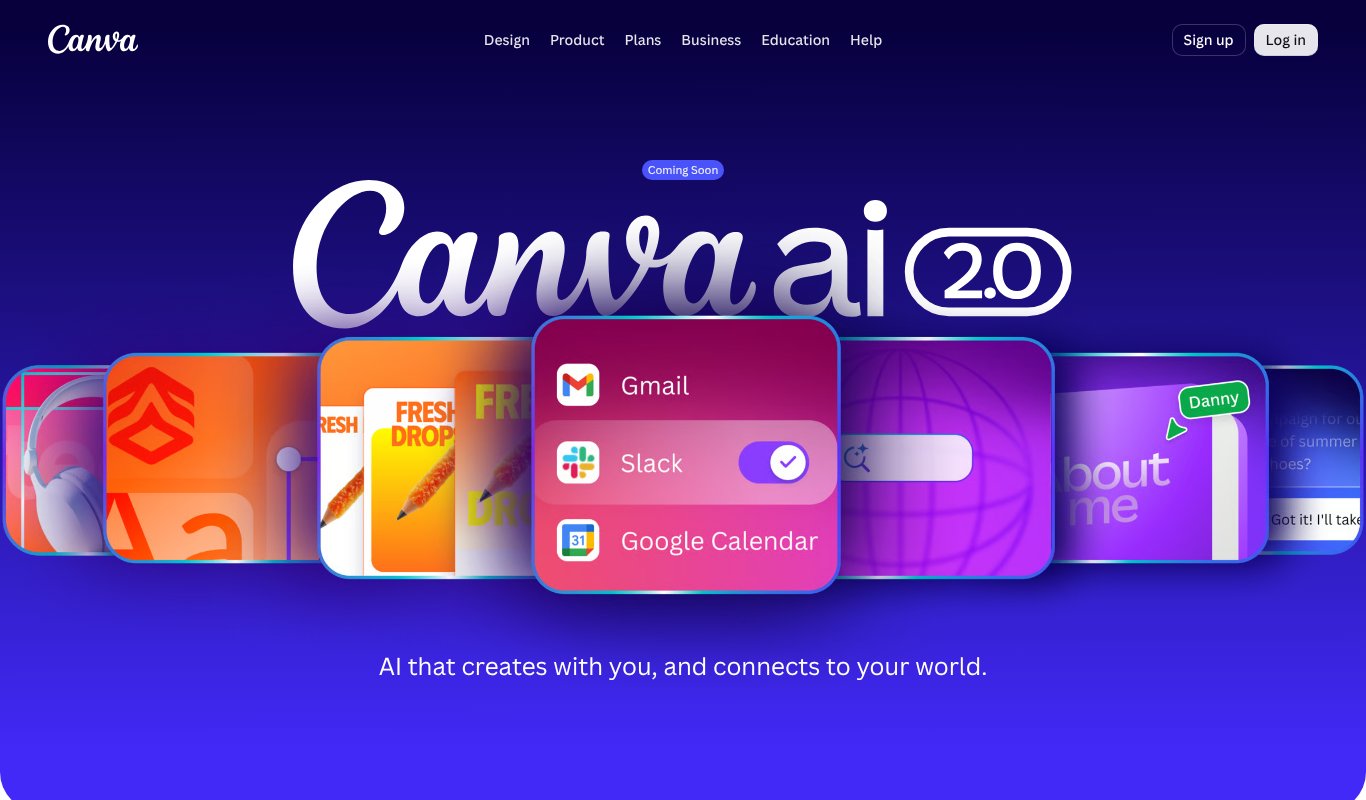Canva homepage