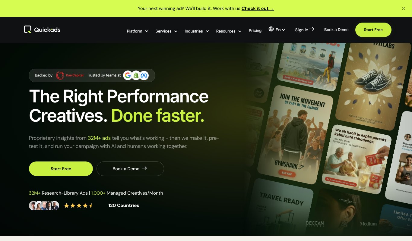 Quickads homepage